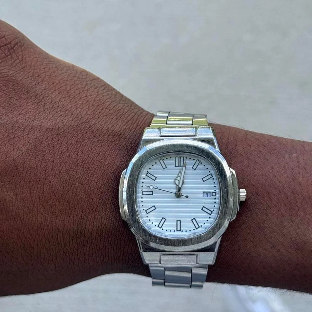Silver White Dial Watch